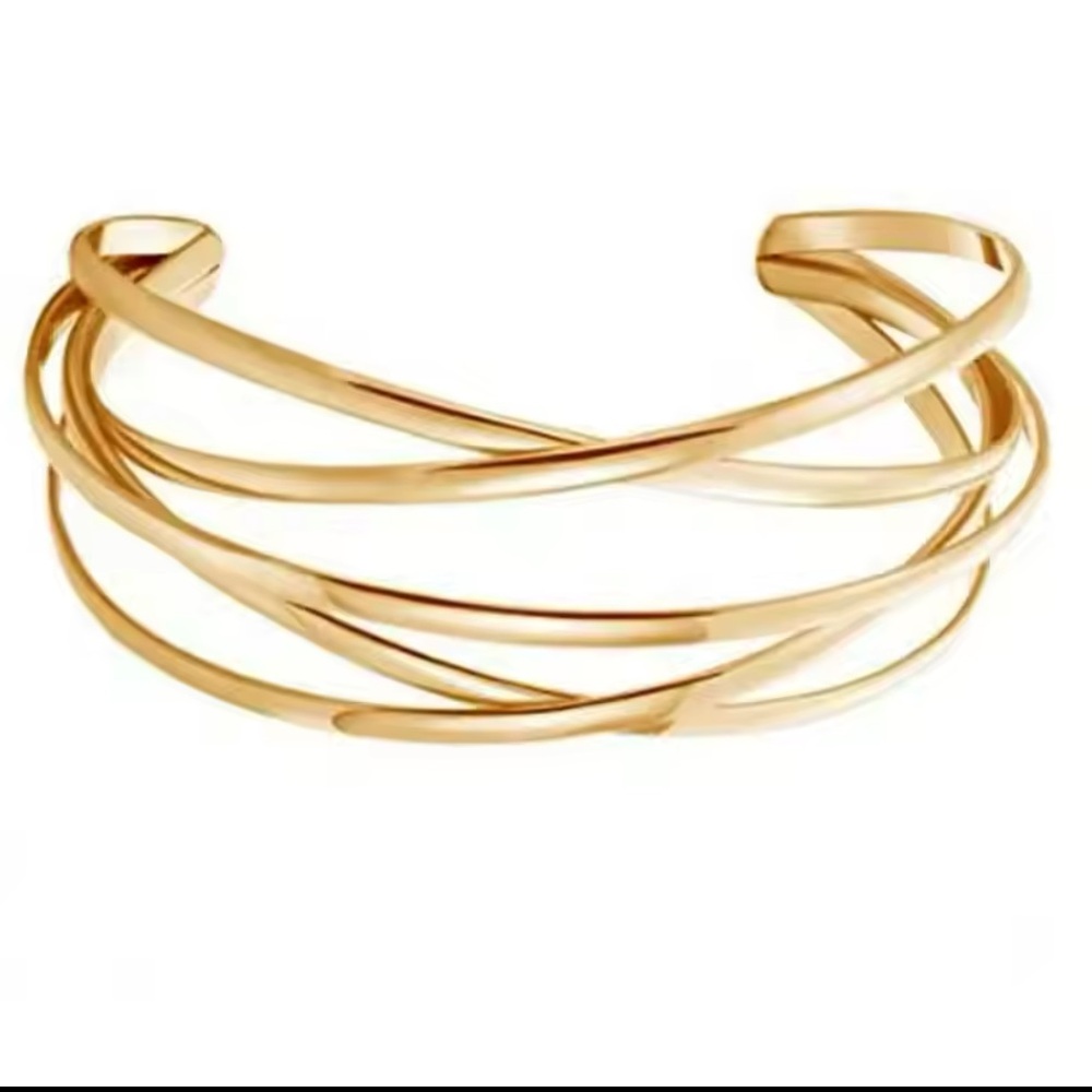 Anthropologie Modern Tangled Wire Cuff Bracelet in gold